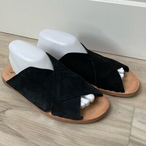 Free People Emelia Slide Sandal in Black Suede size 40